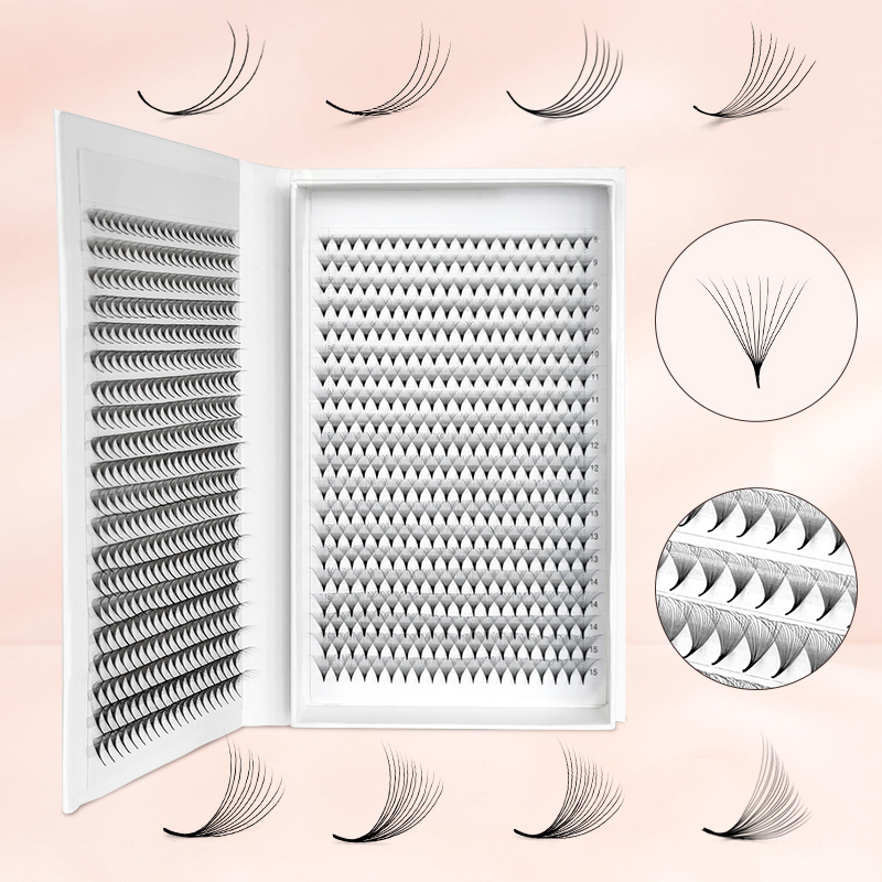 Eyelash Extension Double Volume - 800/1600 Premade Hacim Kirpik Hayranları Sivri