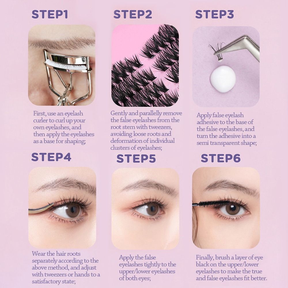 Eyelash Extension Wispy Look - 12 Sıralı Doğal Görünümlü Takma Kirpikler,