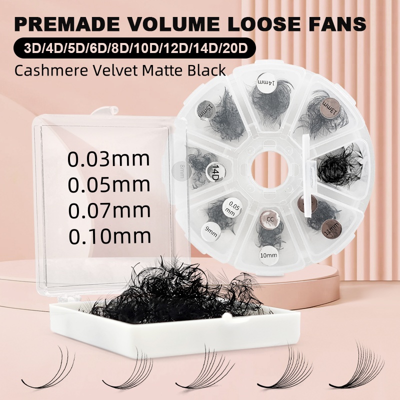 Eyelash Extension Fan - 500'lü Hazır Gevşek Kirpikler Pro Made