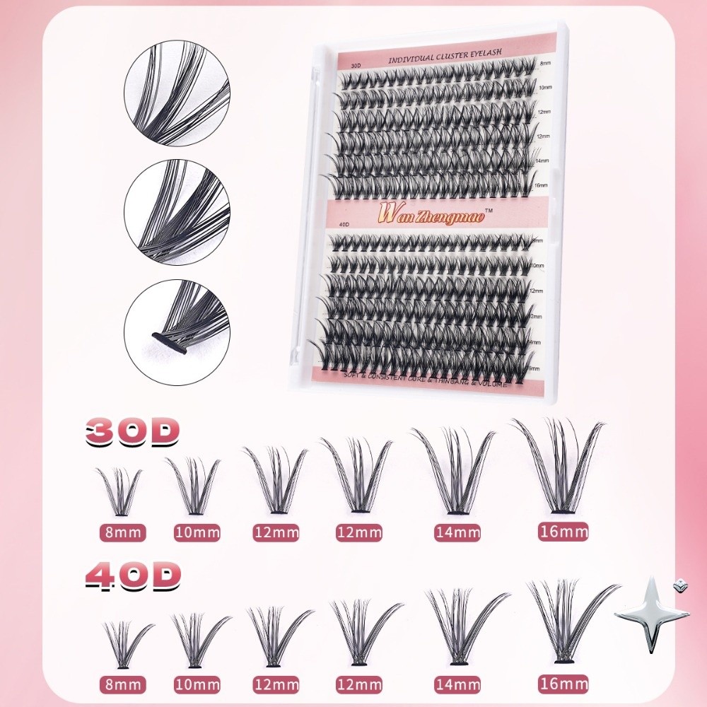 Eyelash Extension Wispy Look - 8-16mm Uzunlukta Takma Kirpikler Yapıştırıcı ve
